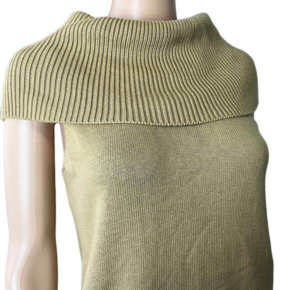 Michael Michael Kors Sleeveless Tunic Cowl Neck Sweater Small Hi Lo Preppy Soft - Picture 2 of 5